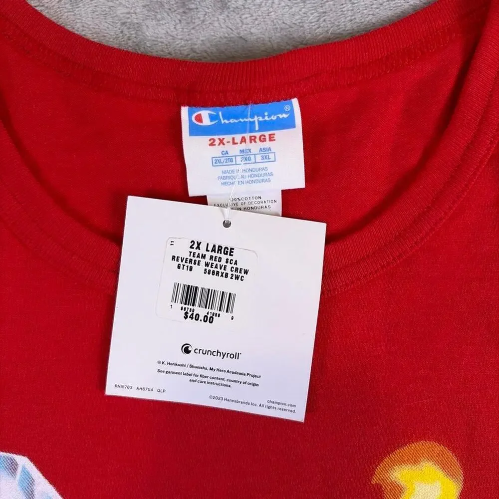 NWT Champion x My Hero Academia Shoto Todoroki Graphic Reverse Weave T-shirt XXL - Picture 3 of 6